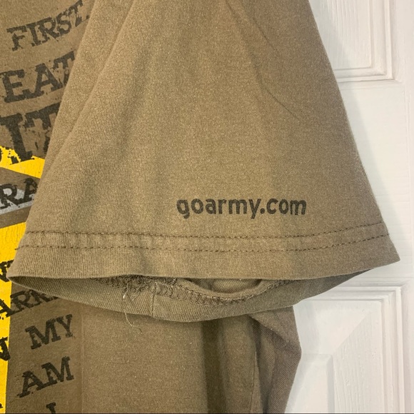 U.S. Army Mens XL Brown Logo T-Shirt I am an American Soldier Soldier's Creed - Picture 5 of 6